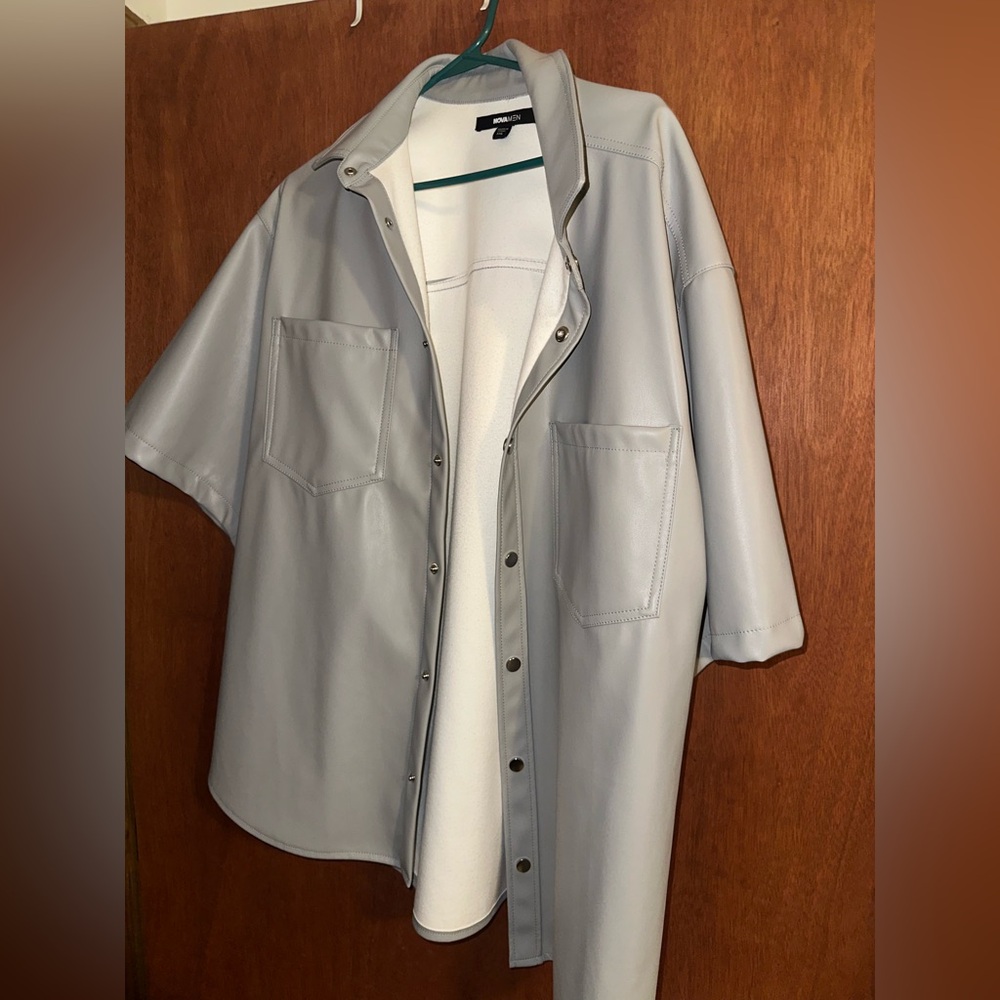 NovaMen short sleeve leather shacket
